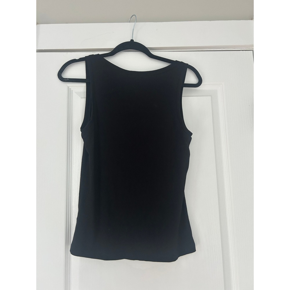 LNA Ribbed V-Neck Tank Top Sleeveless Knit Black Size M - Picture 4 of 5